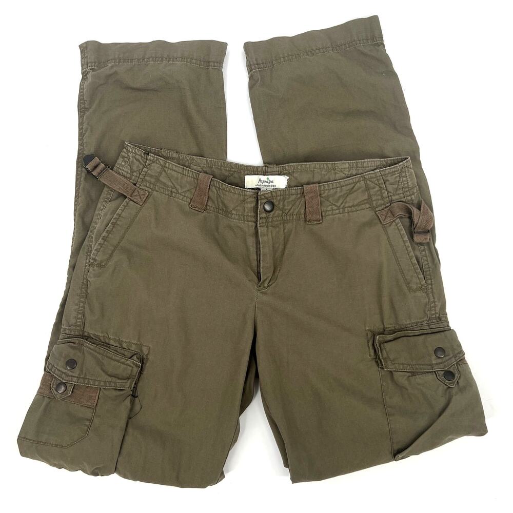 Papaya Y2k Low Rise Grunge Green Cargo Pants Large